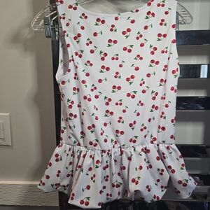 Discreet Cherry Print Top